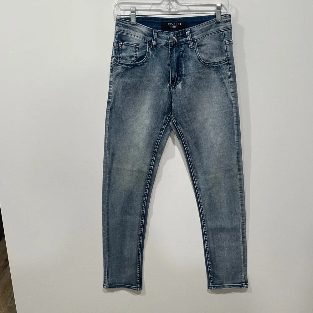 RIVELLI Mens Skinny Fit Aqua Wash Jeans Pants Size 29x30 Style R5062‎